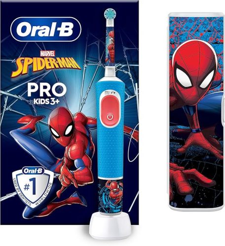 Oral-B Pro Kids Elektromos Fogkefe – Marvel Spider-Man Dizájnnal, Utazótokkal