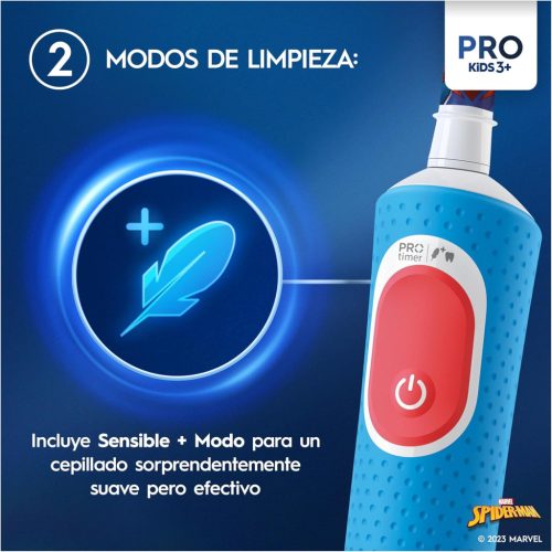 Oral-B Pro Kids Elektromos Fogkefe – Marvel Spider-Man Dizájnnal, Utazótokkal
