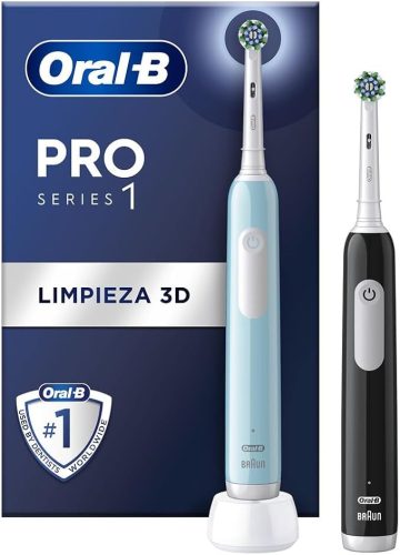 Oral-B Pro Series 1 Elektromos Fogkefe Szett – Újratölthető Markolattal és Töltőállomással, Kék–Fekete