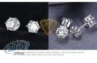 Jewelry Palace  Fehér Topáz Stud kő, 925 Sterling Ezüst Fülbevaló