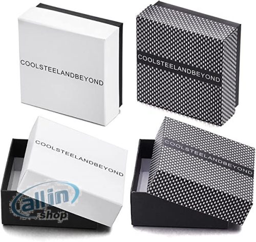 COOLSTEELANDBEYOND boxkesztyű, rozsdamentes acél nyaklánc férfiaknak Acrílica medál 60 cm-es acél golyós lánccal 